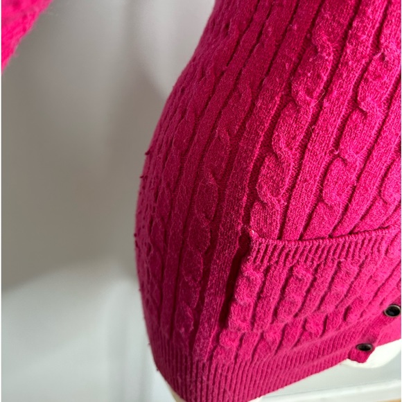 Crew Clothing Co Cardigan Pink Long Style Cotton Wool Thick Ribbing Sz 12 - Picture 6 of 14